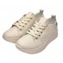 Pantofi dama casual din piele naturala cu perforatii - Latiffa Bej Late GSK3053B